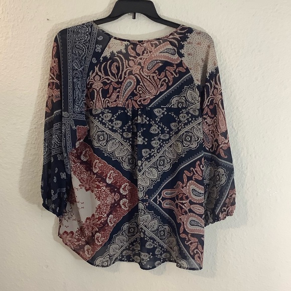 Vantarsi Boho floral flowy tunic top blouse 3X Plus - Picture 9 of 10